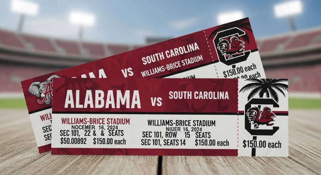 alabama crimson tide at south carolina gamecocks football tickets