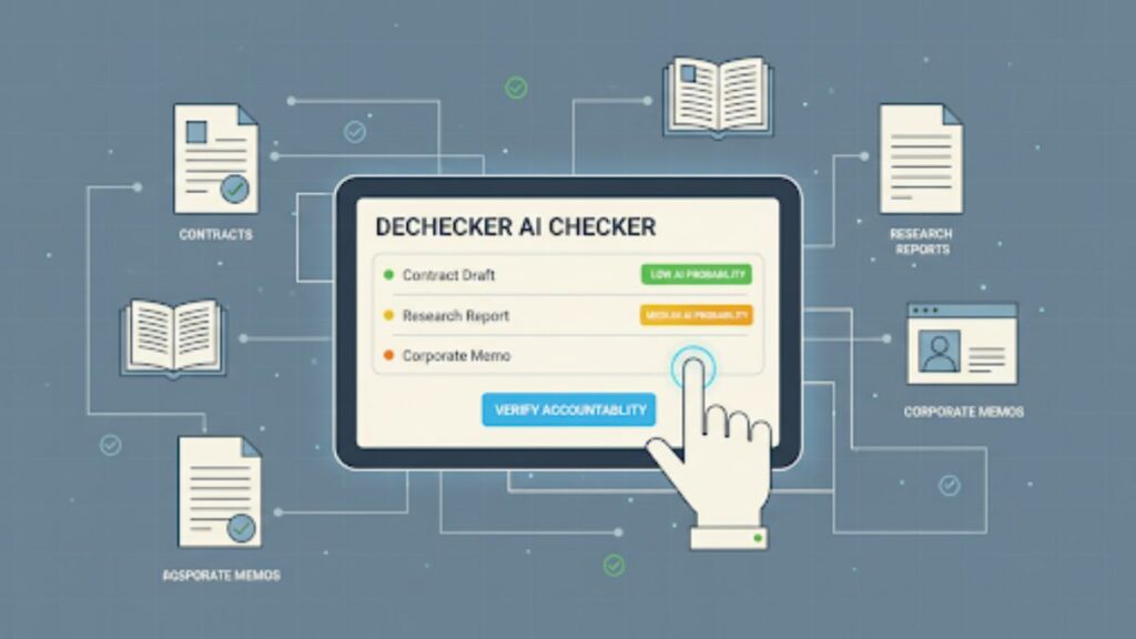Dechecker and AI Checker for Accountable, Scalable Text Evaluation
