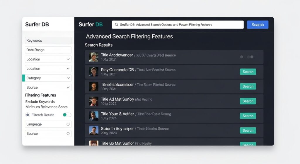 Sruffer DB: Advanced Search Options and Powerful Filtering Features