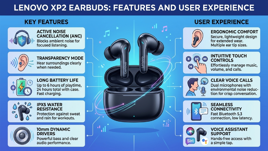 Lenovo XP2 Earbuds: Features and User Experience